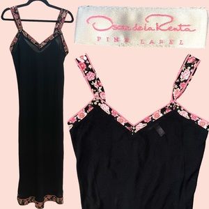 Vintage Y2K Slip Dress Oscar de la Renta Pink Label